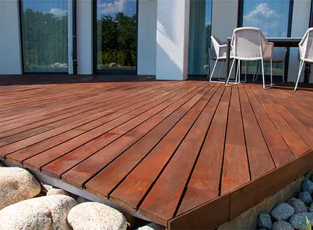 close up of newly constructed deck